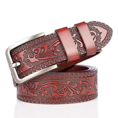 Carved Craft Men's Belt Cattlehide
