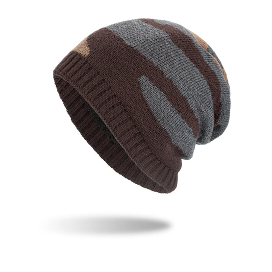 Tricolour Striped Long Knit Beanie – Bold Style and Warmth..