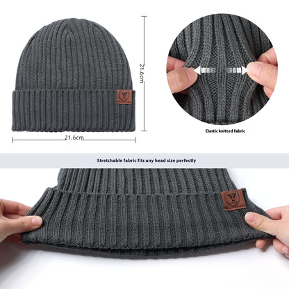 Men's Woollen Cap: Warm Ear Protection for Big Head Sizes