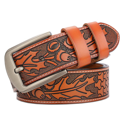 Carved Craft Men's Belt Cattlehide