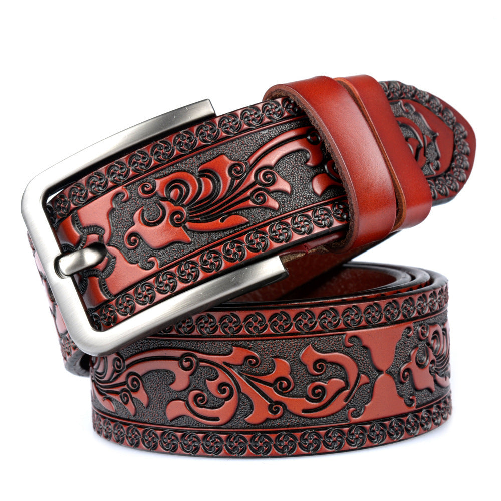Carved Craft Men's Belt Cattlehide