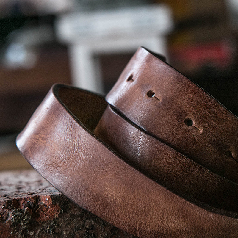 Vintage  Handmade Cowhide Belt