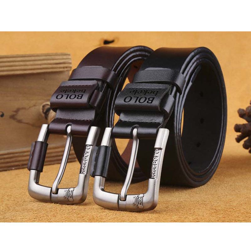 Man's leather belt of retro style