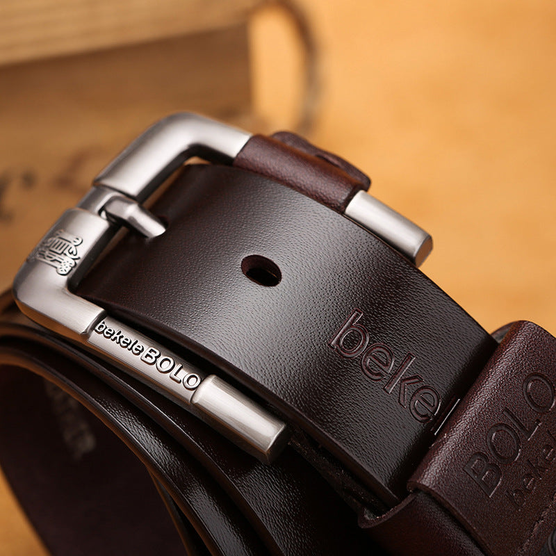 Man's leather belt of retro style