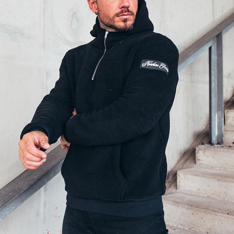 European And American Plush Sports Men's Coat Hoodie