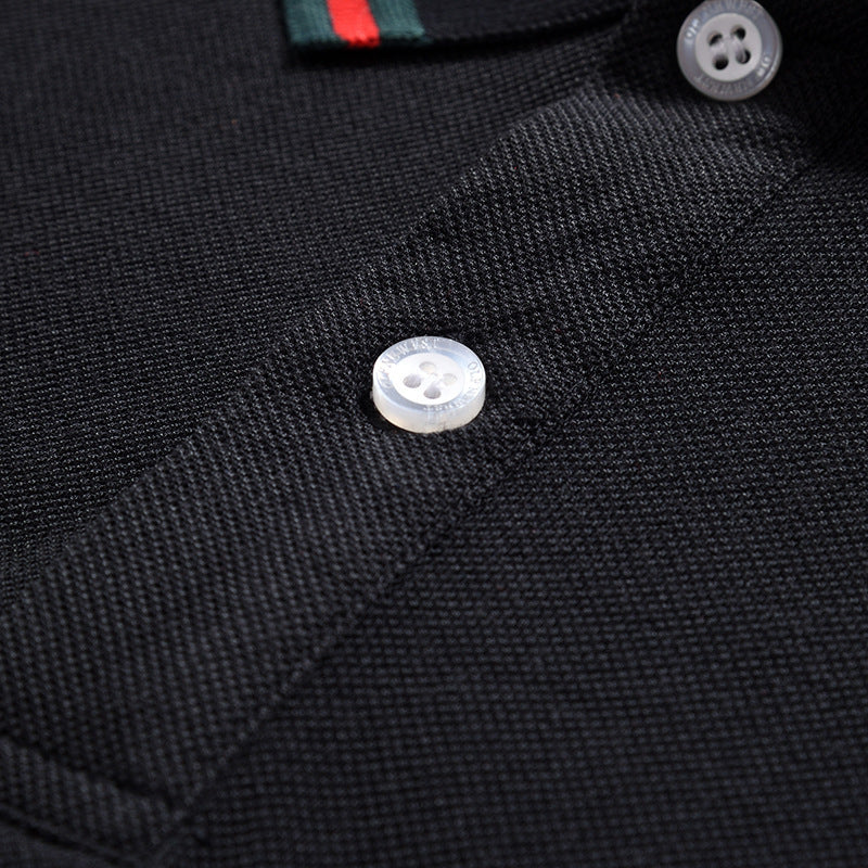 Men's Solid Spring And Autumn Lapel Cotton Casual Bottom Shirt