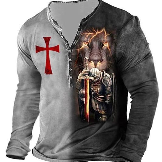 Digital Printing Men's Long-sleeved T-shirt England