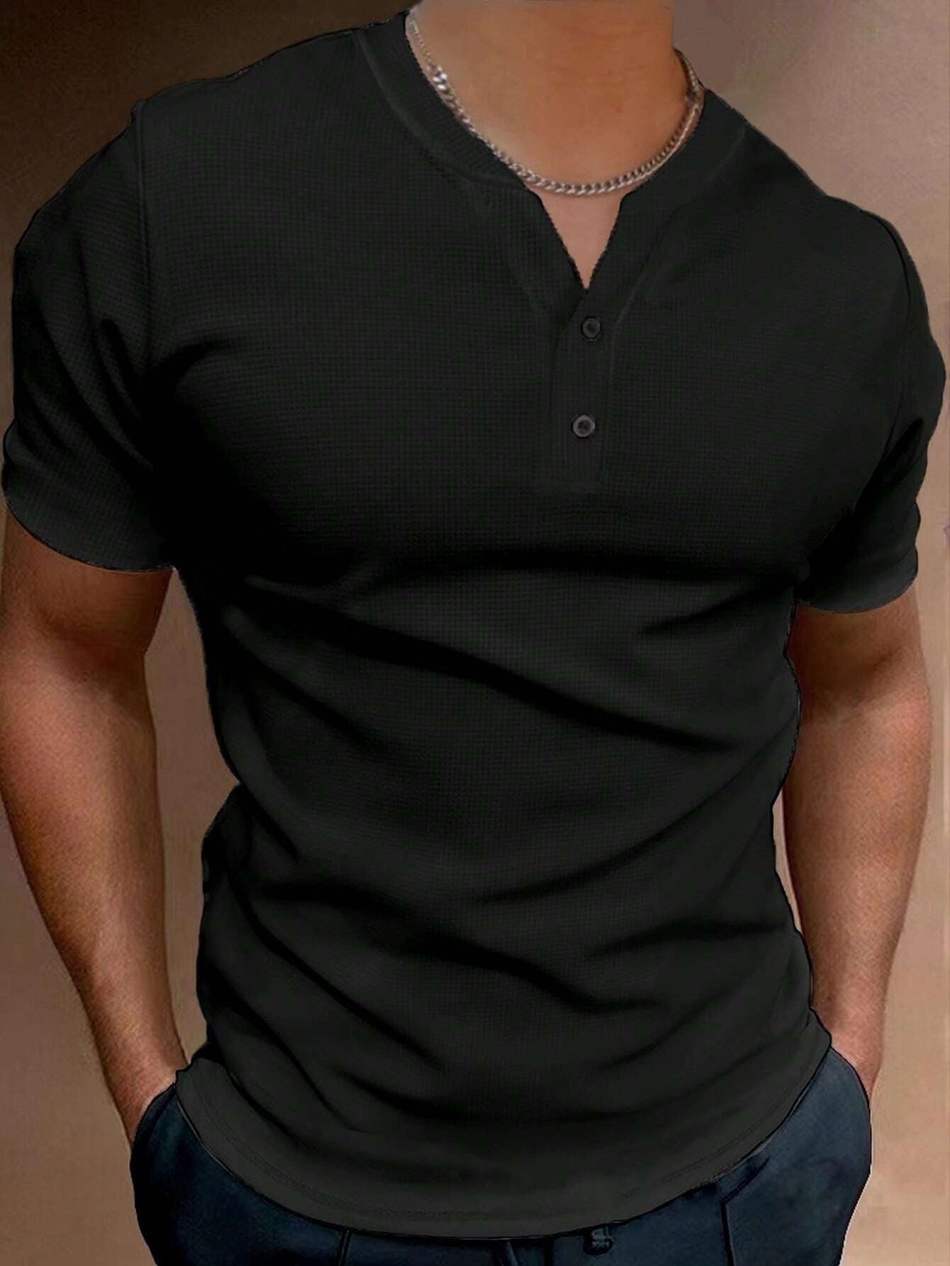 Summer Fashion Men's V-collar Short Sleeve T-Shirt