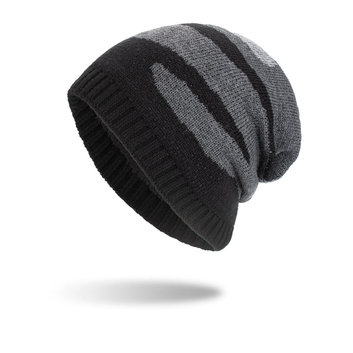 Tricolour Striped Long Knit Beanie – Bold Style and Warmth..