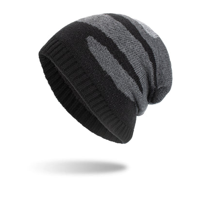 Tricolour Striped Long Knit Beanie – Bold Style and Warmth..