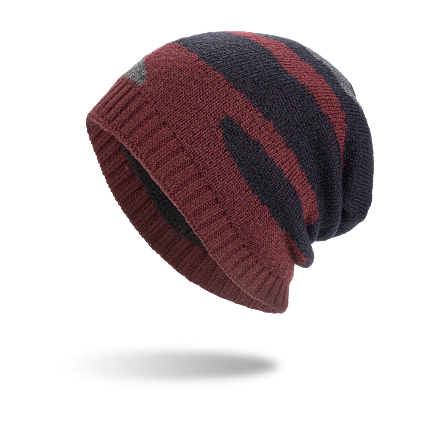 Tricolour Striped Long Knit Beanie – Bold Style and Warmth..