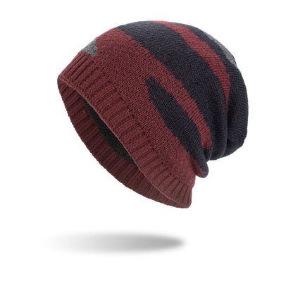 Tricolour Striped Long Knit Beanie – Bold Style and Warmth..