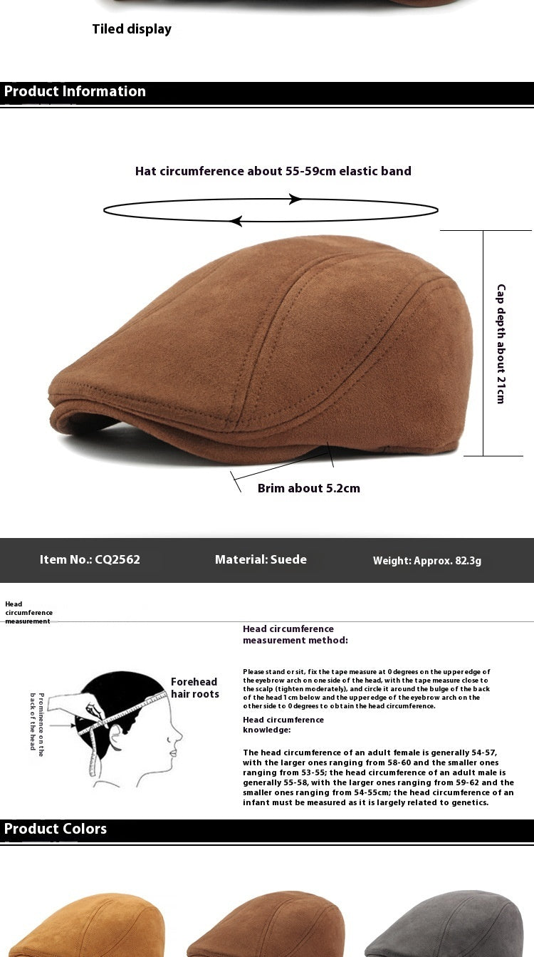 Simple Light Board Suede Hat For Men