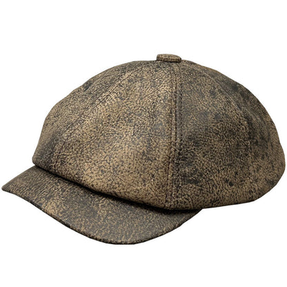 Primal-Man's Autumn And Winter First Layer Cowhide Duck Tongue High-grade Leather Painter Cap