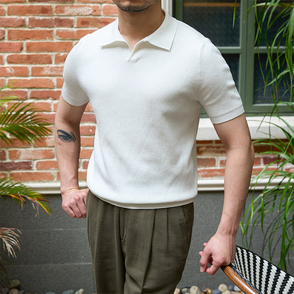 Knitwear Retro Casual Men's Business T-Shirt