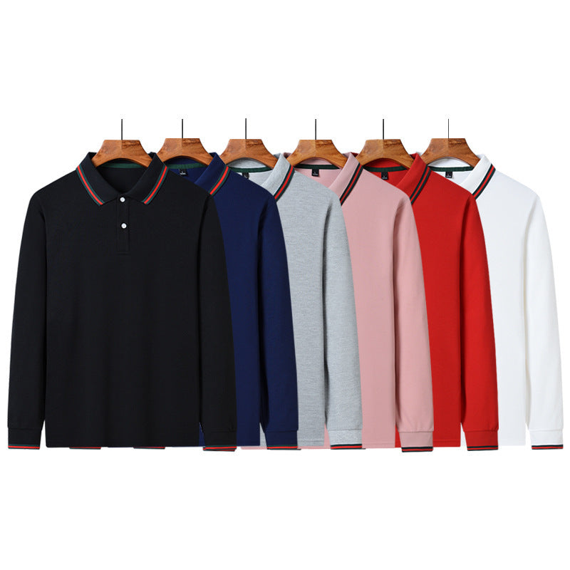Men's Solid Spring And Autumn Lapel Cotton Casual Bottom Shirt