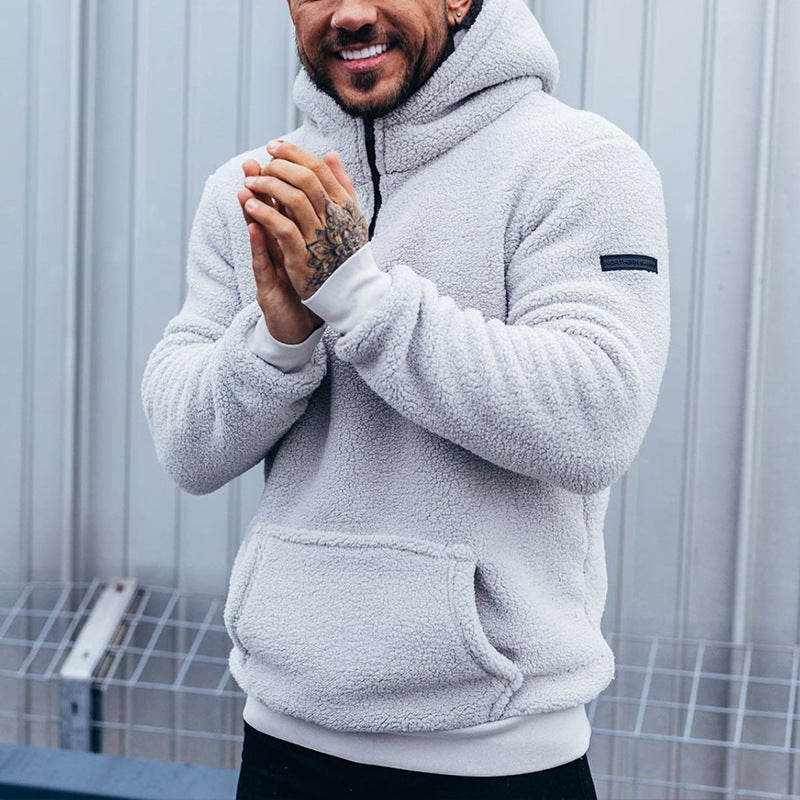 European And American Plush Sports Men's Coat Hoodie
