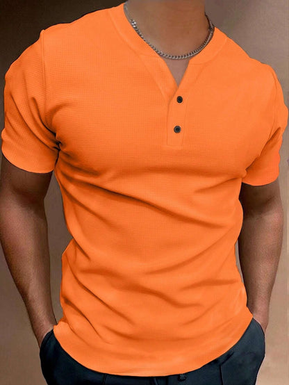 Summer Fashion Men's V-collar Short Sleeve T-Shirt