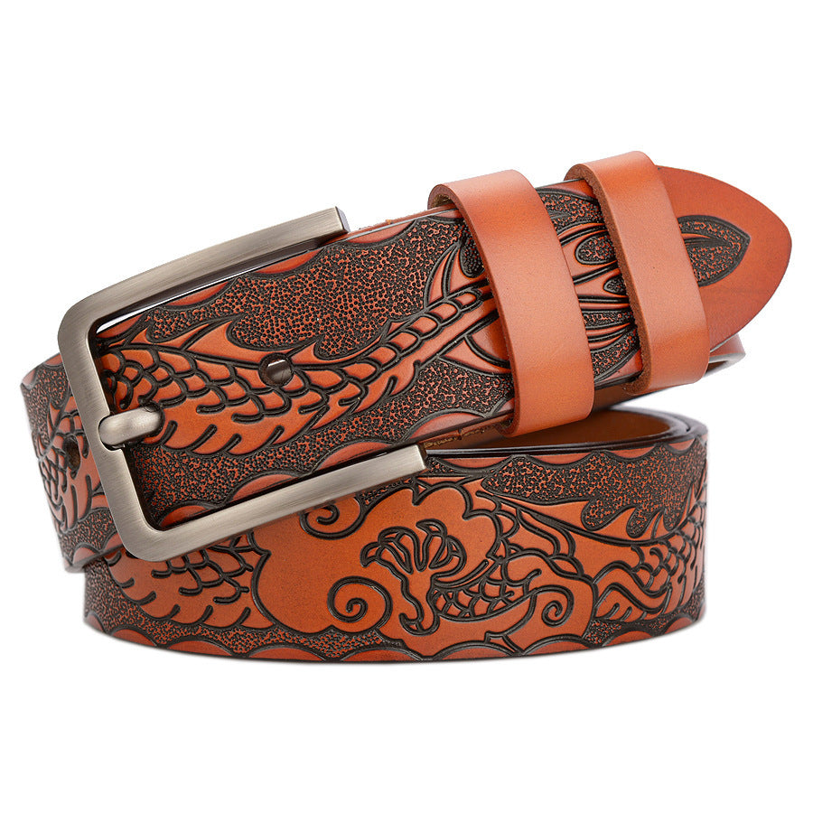 Carved Craft Men's Belt Cattlehide