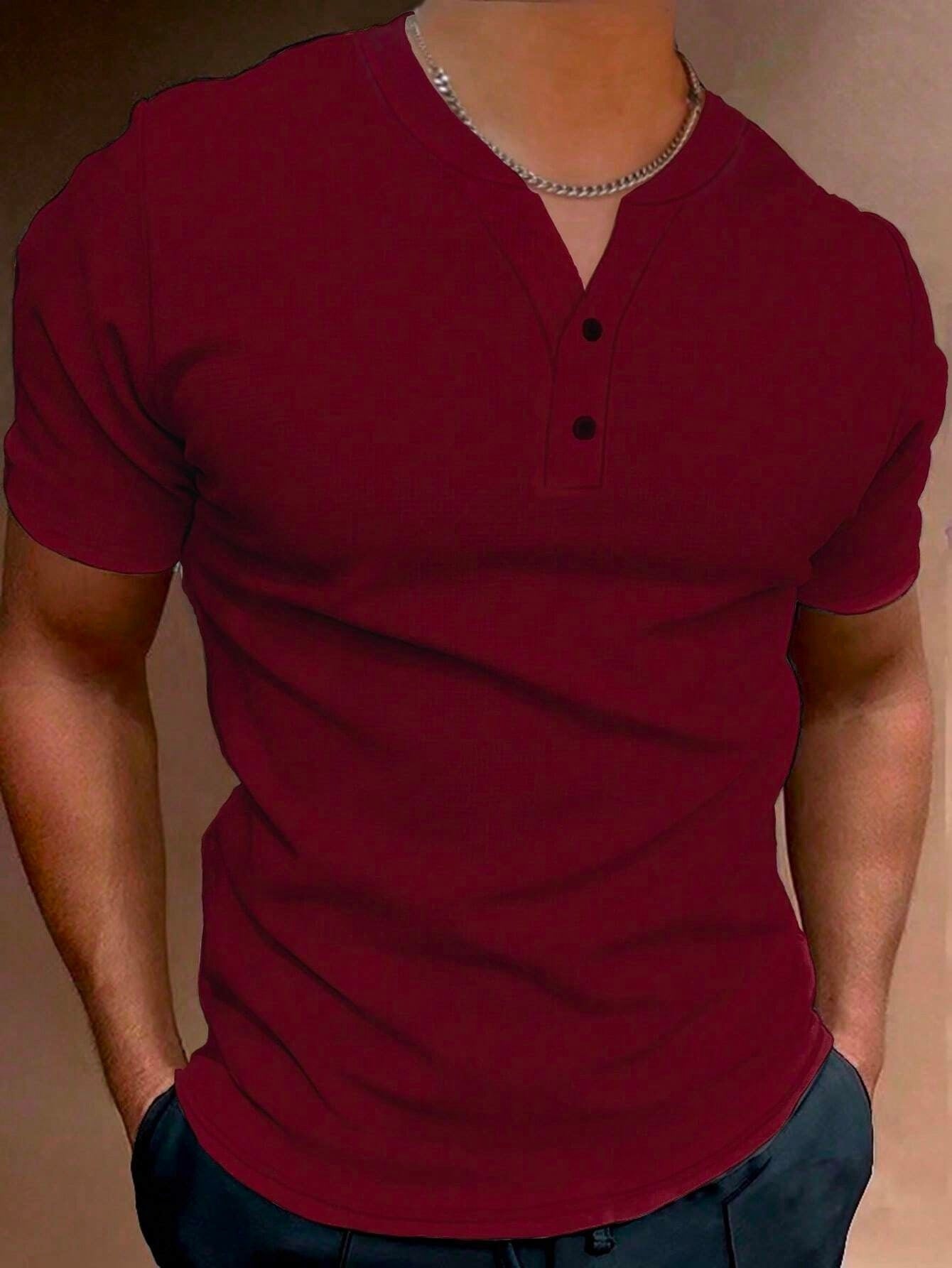 Summer Fashion Men's V-collar Short Sleeve T-Shirt