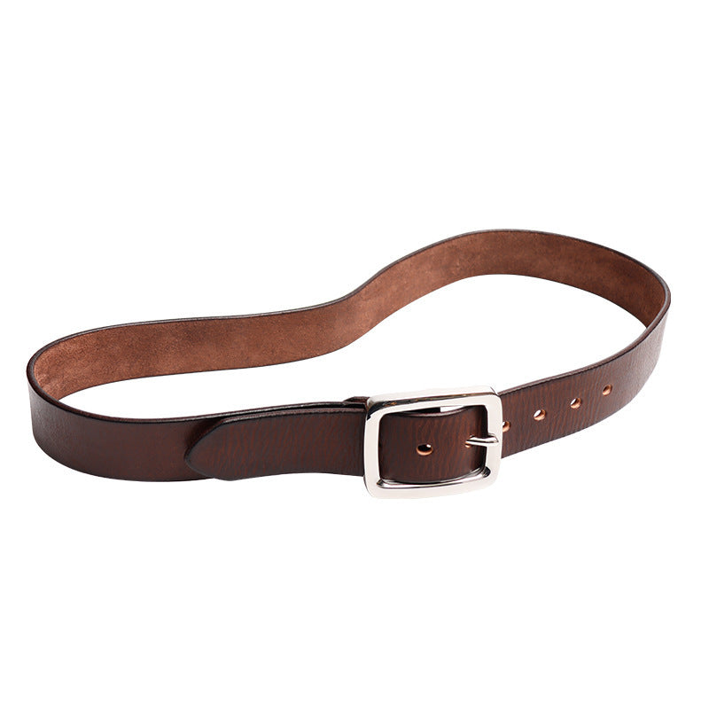 Retro Thick Pure Steel Hand-rub Colour Men's Belt