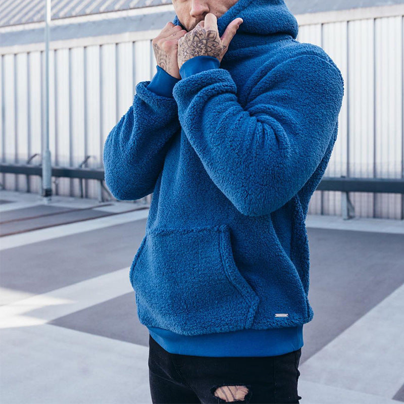 European And American Plush Sports Men's Coat Hoodie