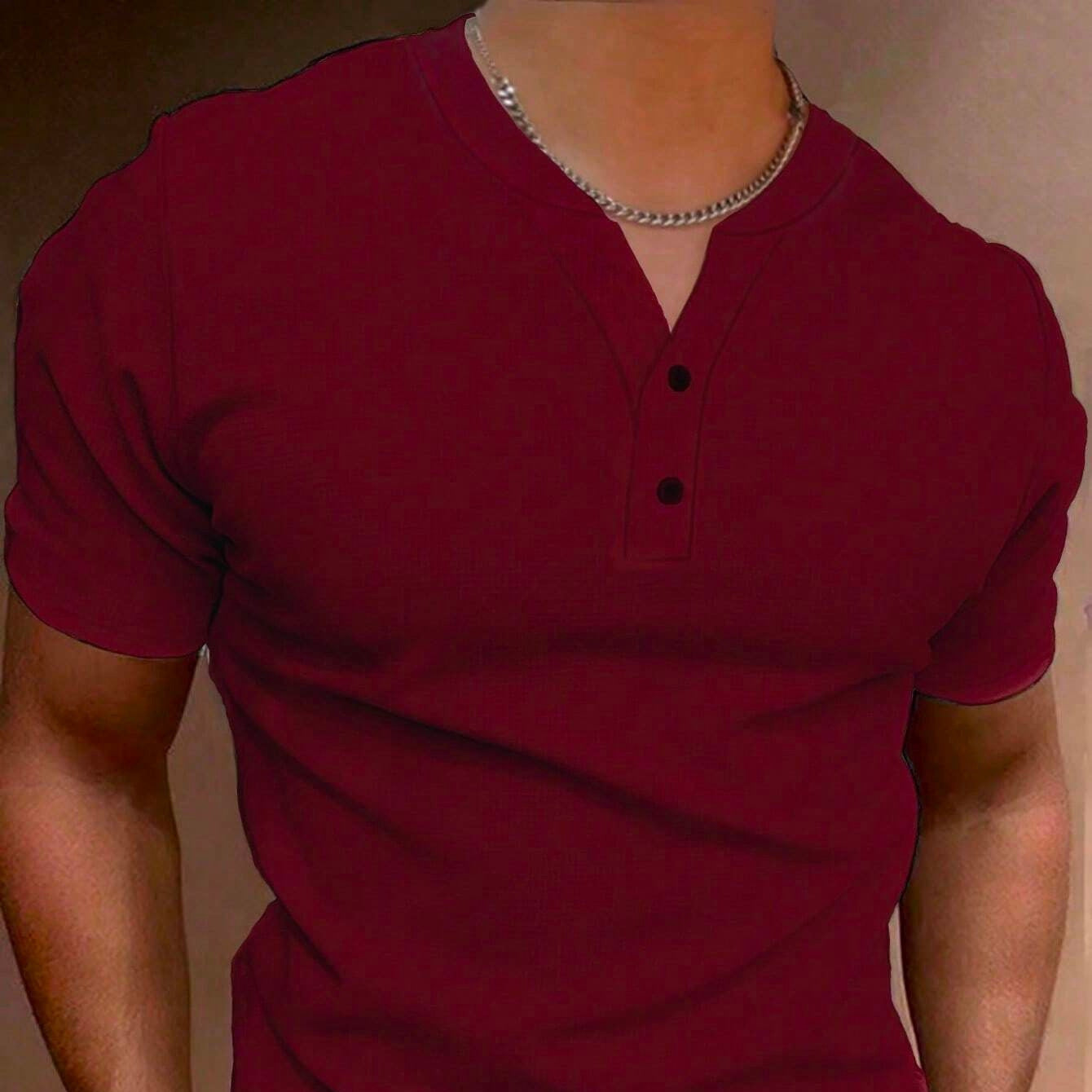 Summer Fashion Men's V-collar Short Sleeve T-Shirt