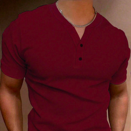 Summer Fashion Men's V-collar Short Sleeve T-Shirt