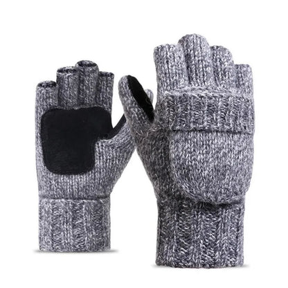 Thick Male Wool Fingerless Gloves.