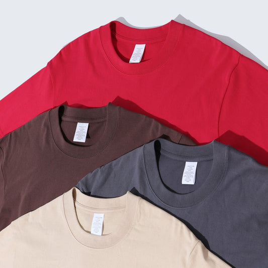 Men's Cotton Seamless Round Neck Short-sleeved T-shirt