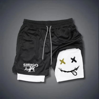 Printed Sports Shorts In God We Trust
