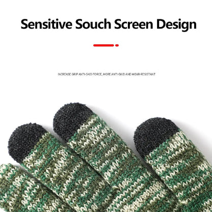 Men  Gloves Thicken Wool Cashmere, Touch Screen.