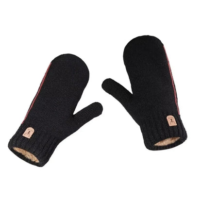 Men's Knitted Gloves Velvet Double-layer Winter Gloves