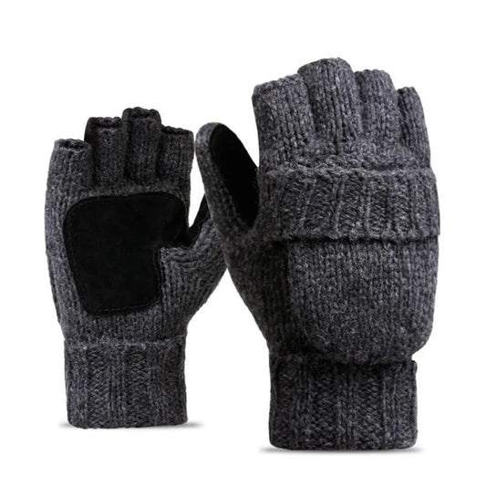 Thick Male Wool Fingerless Gloves.