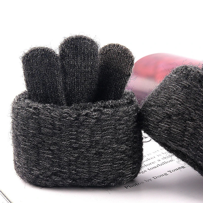 Winter Gloves For Men Full Finger Writting Office Cycling Knitted Gloves Students Alpaca Wool Warm Thick Elastic Driving Gloves