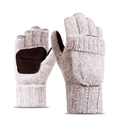 Thick Male Wool Fingerless Gloves.