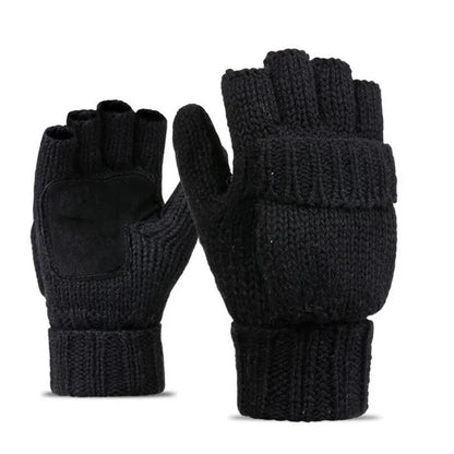 Thick Male Wool Fingerless Gloves.