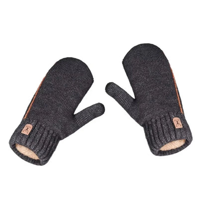 Men's Knitted Gloves Velvet Double-layer Winter Gloves