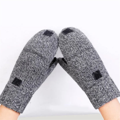 Thick Male Wool Fingerless Gloves.