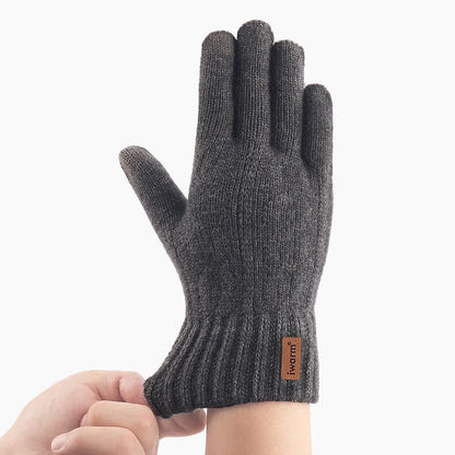 Winter Gloves For Men Full Finger Writting Office Cycling Knitted Gloves Students Alpaca Wool Warm Thick Elastic Driving Gloves