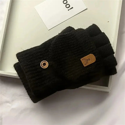 Men  Winter Gloves Half Finger Open Flip Design