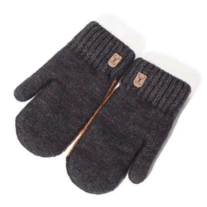 Men's Knitted Gloves Velvet Double-layer Winter Gloves