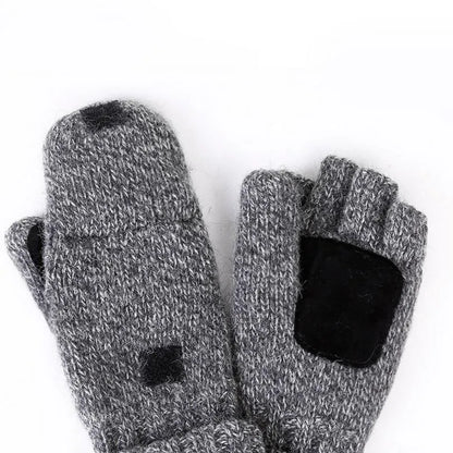 Thick Male Wool Fingerless Gloves.