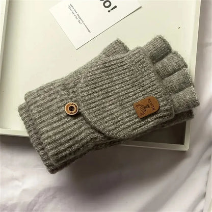 Men  Winter Gloves Half Finger Open Flip Design