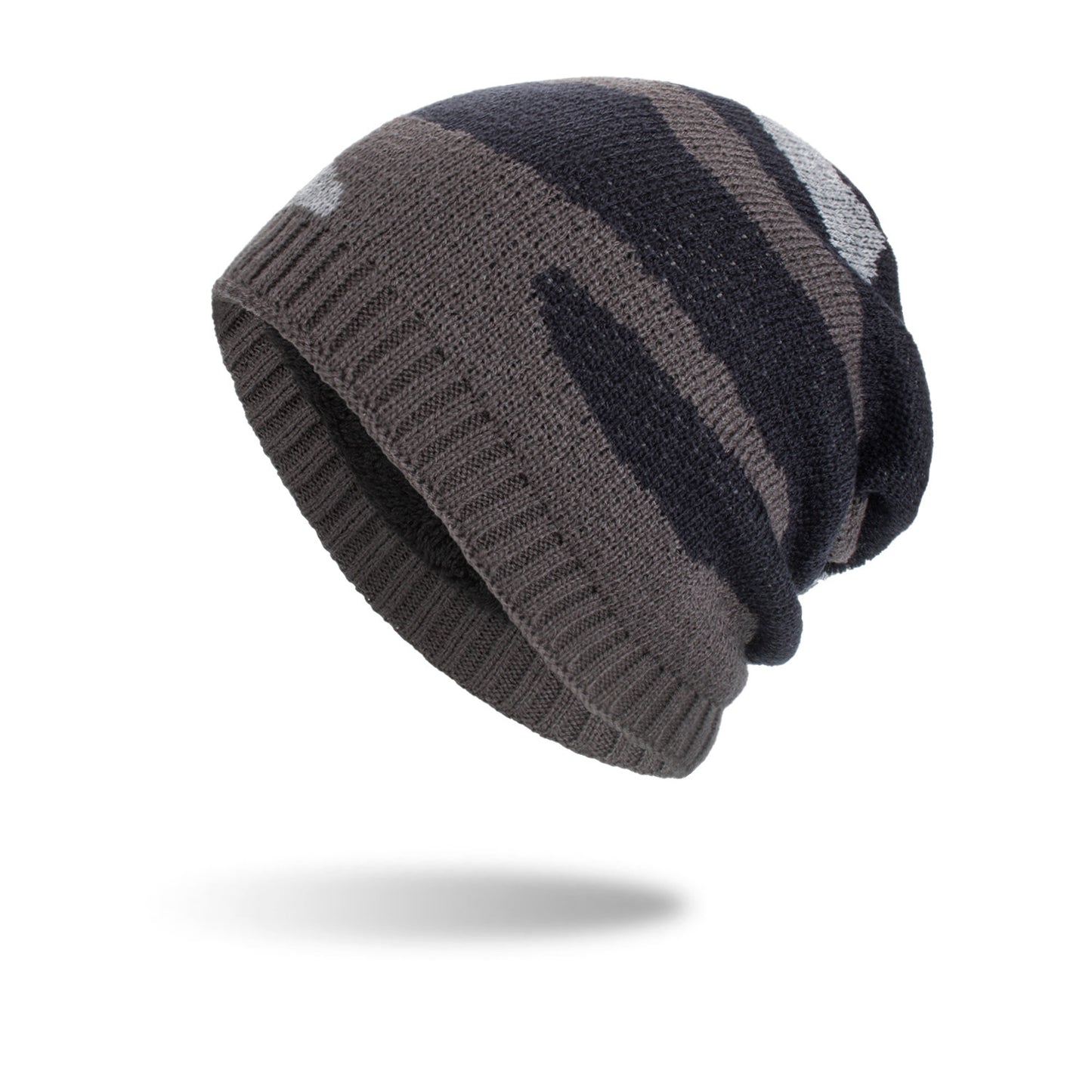 Tricolour Striped Long Knit Beanie – Bold Style and Warmth..