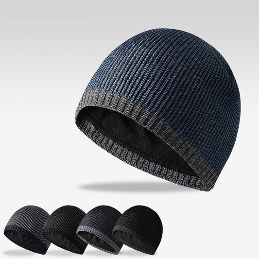 Men's Knitted Hat Two-tone Straight Edge Outdoor Leisure