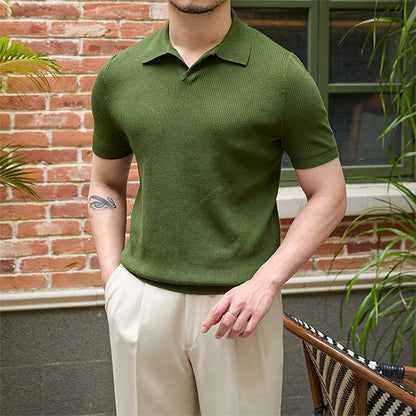 Knitwear Retro Casual Men's Business T-Shirt