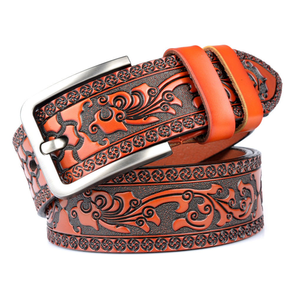 Carved Craft Men's Belt Cattlehide