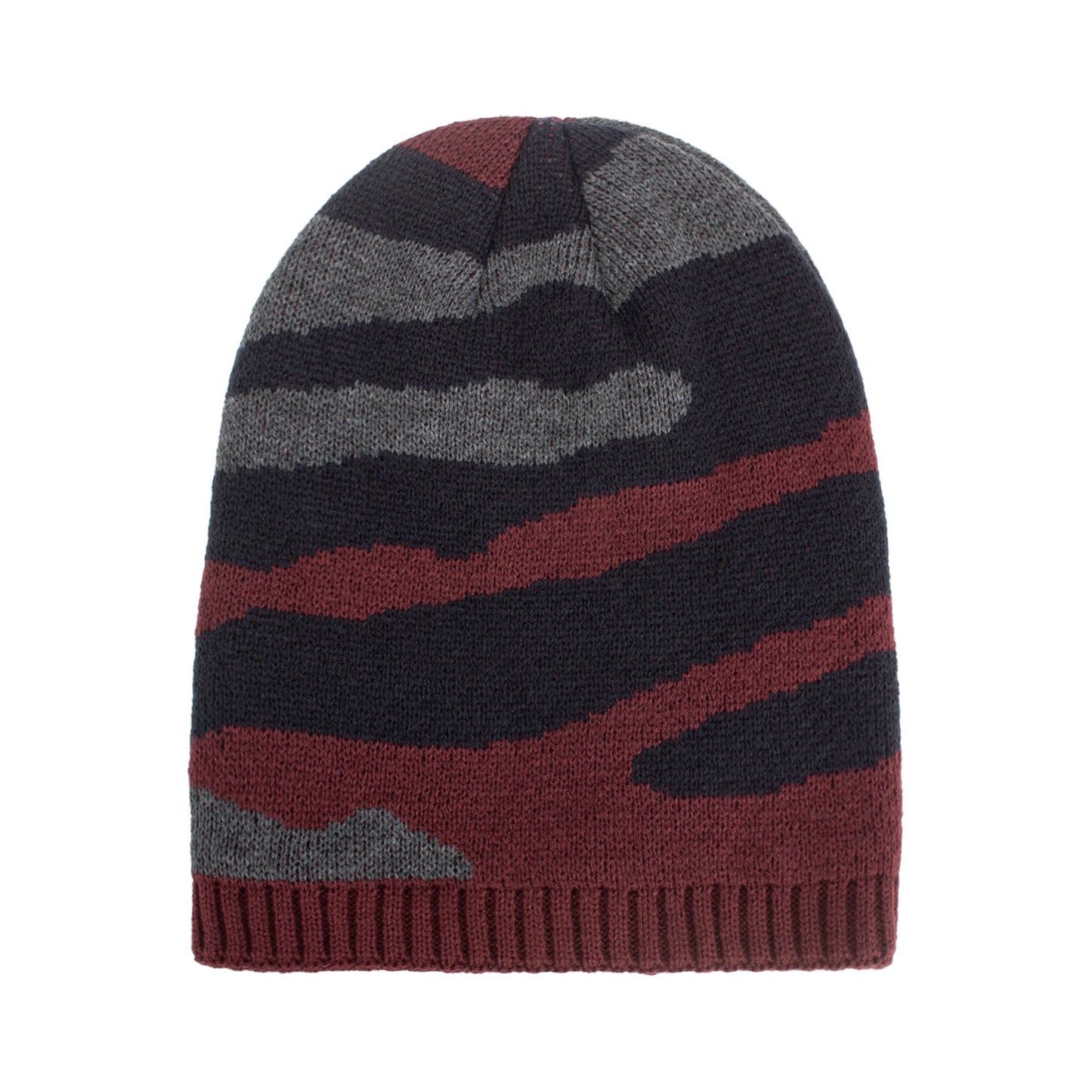 Tricolour Striped Long Knit Beanie – Bold Style and Warmth..