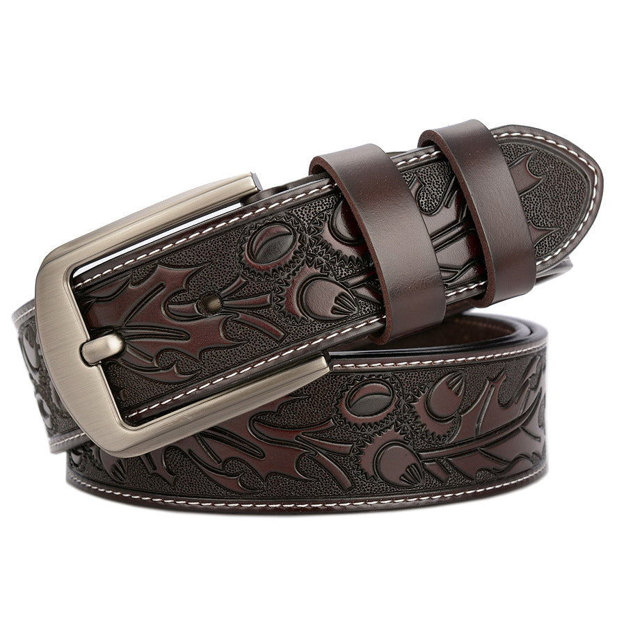 Carved Craft Men's Belt Cattlehide